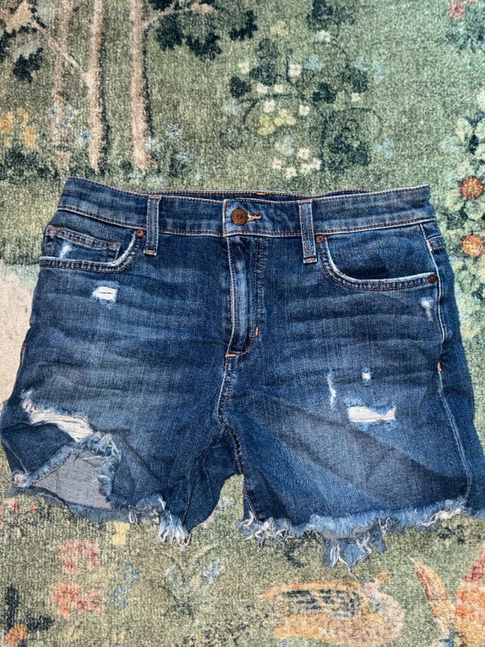 Joe's Jeans Women's 29 Denim Cutoff Shorts Distressed Raw Hem Blue Stretch